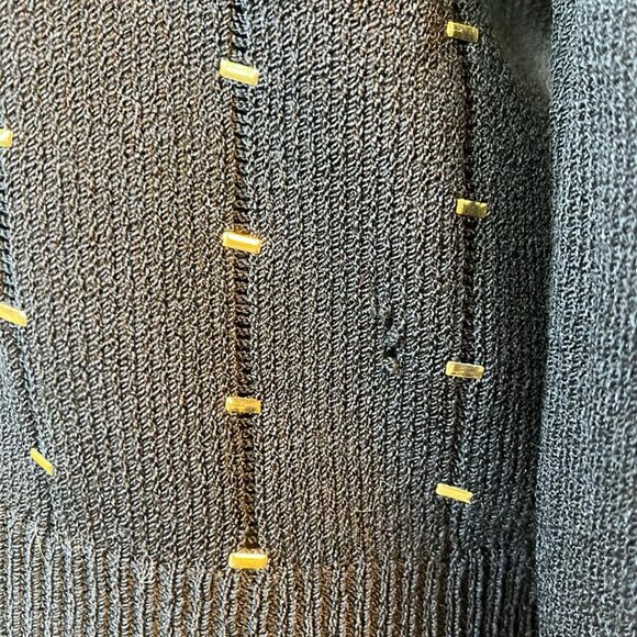 St John Sport Discreet Flaws Cardigan Gold Tone Beading SZ "P" See Photos - Picture 7 of 12